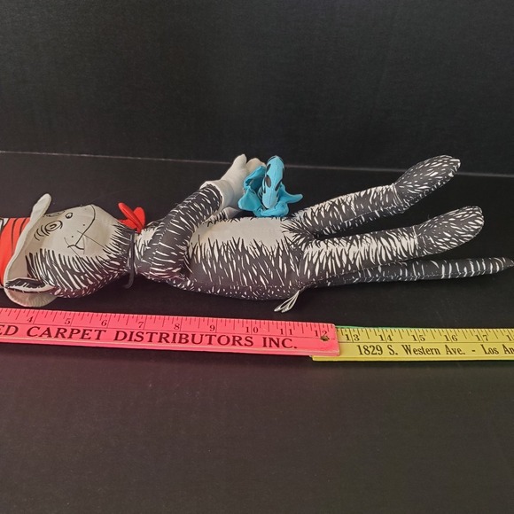 Vintage Cat in the Hat Plush 18" Doll With Umbrella Dr. Seuss Random House 1994 - Picture 6 of 7